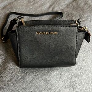 Michael Kors Black Leather Crossbody Bag